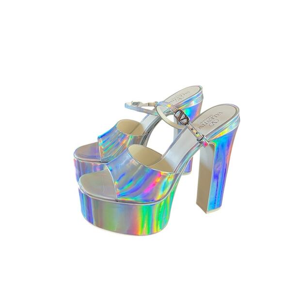 Valentino Garavani Iridescent  Platform High Heel Sandals NEW EU 40 US 10 - Picture 3 of 16